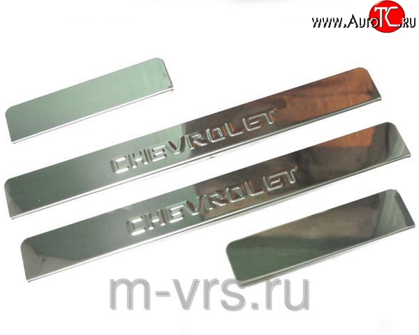 689 р. Накладки на порожки автомобиля M-VRS (нанесение надписи методом штамповки) Chevrolet Orlando (2011-2018)  с доставкой в г. Воронеж