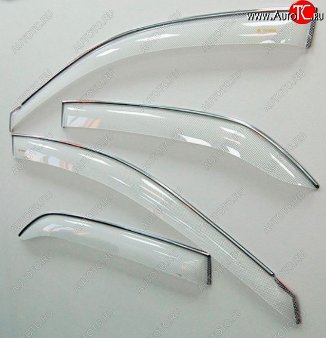 2 299 р. Дефлектора окон CA-Plastic  Chevrolet Rezzo (2000-2008) (Шелкография белая, Без хром.молдинга)  с доставкой в г. Воронеж