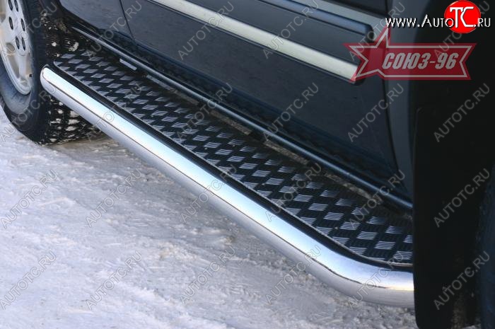 21 644 р. Защита порогов с листом Souz-96 (d76). Chevrolet Tahoe GMT900 5 дв. (2006-2013)  с доставкой в г. Воронеж