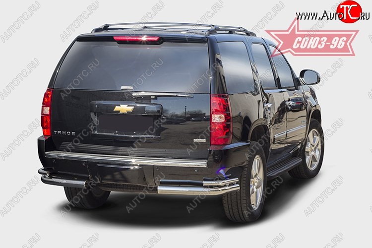 20 069 р. Защита заднего бампера из двойных боковых уголков Souz-96 (d76/42) Chevrolet Tahoe GMT900 5 дв. (2006-2013)  с доставкой в г. Воронеж