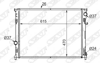 Радиатор двигателя SAT (пластинчатый, АКПП) Chrysler 300C LX седан (2004-2011)