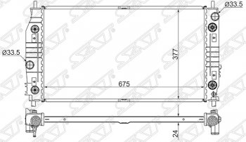 8 999 р. Радиатор двигателя SAT (пластинчатый, 2.7/3.2/3.5, МКПП/АКПП) Dodge Intrepid (1998-2004)  с доставкой в г. Воронеж. Увеличить фотографию 1