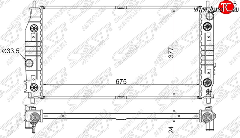 8 999 р. Радиатор двигателя SAT (пластинчатый, 2.7/3.2/3.5, МКПП/АКПП) Dodge Intrepid (1998-2004)  с доставкой в г. Воронеж