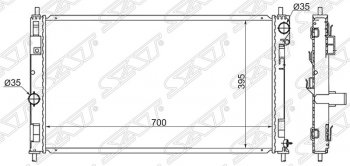 Радиатор двигателя SAT (пластинчатый, МКПП) Chrysler Pacifica CS рестайлинг (2007-2011)