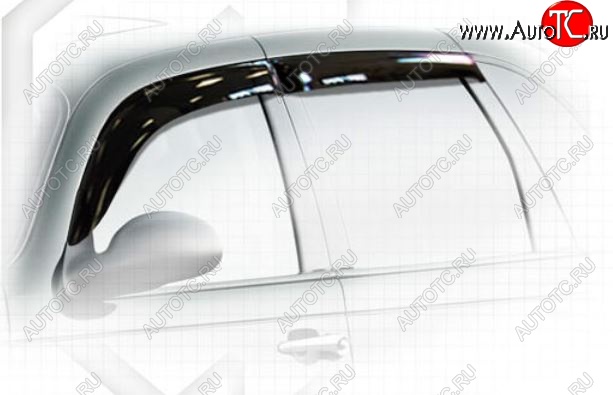 1 899 р. Комплект дефлекторов окон (ветровиков) 4 шт. CA Plastic (полупрозрачные) Chrysler PT Cruiser  дорестайлинг (2000-2005) (Classic полупрозрачный, Без хром.молдинга)  с доставкой в г. Воронеж