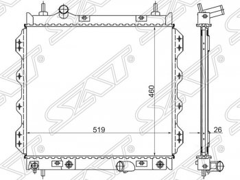 8 299 р. Радиатор двигателя SAT (пластинчатый, 1.6/2.0/2.4/2.4T, МКПП/АКПП)  Chrysler PT Cruiser (2000-2010)  дорестайлинг,  рестайлинг  с доставкой в г. Воронеж. Увеличить фотографию 1