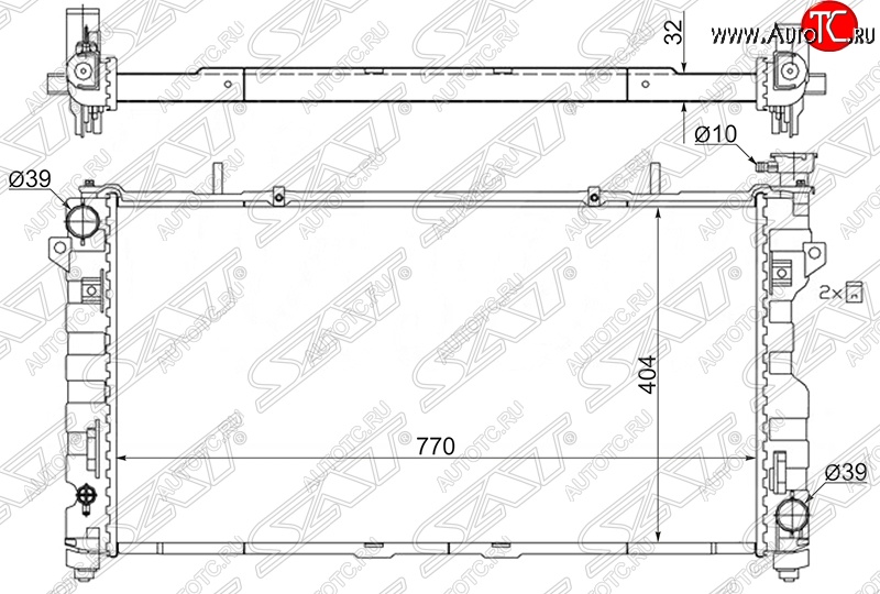8 649 р. Радиатор двигателя SAT (пластинчатый, 3.3/3.8, МКПП/АКПП) Chrysler Voyager RG минивэн дорестайлинг (2000-2004)  с доставкой в г. Воронеж