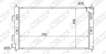 4 999 р. Радиатор двигателя SAT (трубчатый, 1.6/1.5 под автомат) CITROEN C-crosser (2007-2012)  с доставкой в г. Воронеж. Увеличить фотографию 1