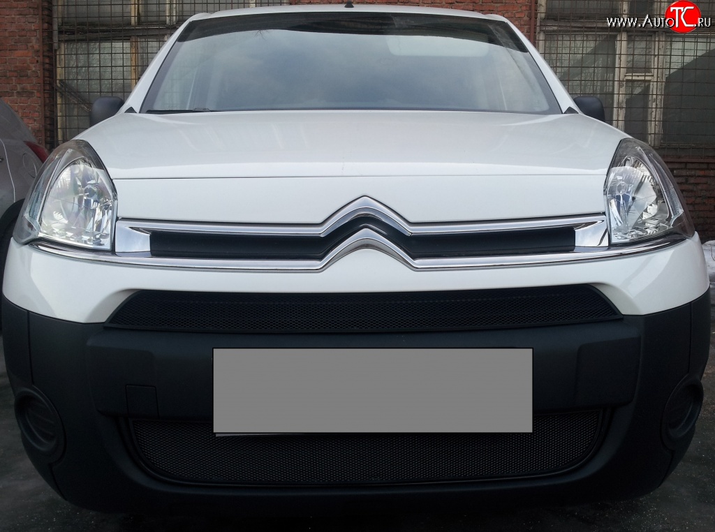 2 759 р. Сетка на бампер (рестайлинг) Russtal (черная) CITROEN Berlingo B9 дорестайлинг (2008-2016)  с доставкой в г. Воронеж