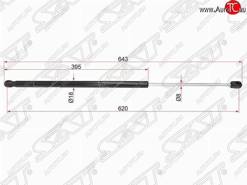 699 р. Газовый упор крышки багажника SAT (LH=RH) Peugeot Partner B9 дорестайлинг (2008-2012)  с доставкой в г. Воронеж