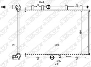 Радиатор двигателя SAT (пластинчатый, 1.6T/1.6D/2.0D/1.8/2.0/2.0D, МКПП/АКПП) Peugeot 407 седан (2004-2010)