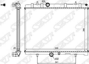 Радиатор двигателя SAT (трубчатый, МКПП/АКПП, 1.6D/1.8/2.0/2) Peugeot 407 седан (2004-2010)