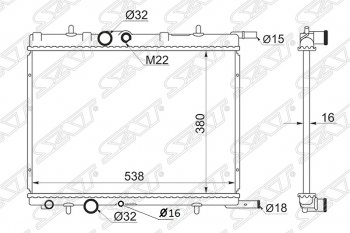 Радиатор двигателя SAT (трубчатый, 1.1/1.4/1.4D/1.6/1.9D/2.0/2.0D, МКПП) CITROEN Xsara N1 хэтчбэк 5 дв. дорестайлинг (1997-2000)
