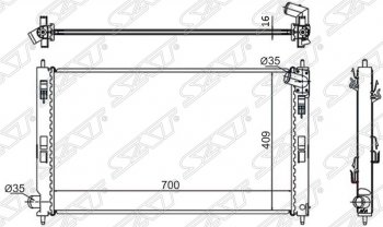 Радиатор двигателя SAT (пластинчатый, 1.5/1.8/2.0/2.0D, МКПП/АКПП) Mitsubishi ASX 1-ый рестайлинг (2013-2016)