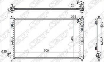 Радиатор двигателя SAT (трубчатый, 1.5/1.8/2.0/2.0D, МКПП) Mitsubishi ASX 1-ый рестайлинг (2013-2016)