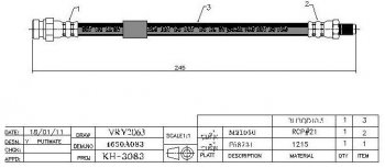 399 р. Тормозной шланг SAT (задний)  CITROEN C-crosser (2007-2012), Mitsubishi ASX (2010-2012), Mitsubishi Delica D:5  1 (2007-2025), Mitsubishi Lancer  10 CY (2007-2017), Mitsubishi Outlander  XL (2005-2013), Mitsubishi RVR  3 (2010-2025), Peugeot 4007 (2007-2012)  с доставкой в г. Воронеж. Увеличить фотографию 1