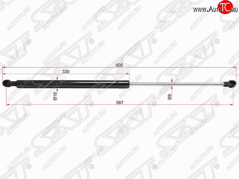 599 р. Упор крышки багажника SAT (газовый) CITROEN C4 picasso UD минивэн (2006-2014)  с доставкой в г. Воронеж