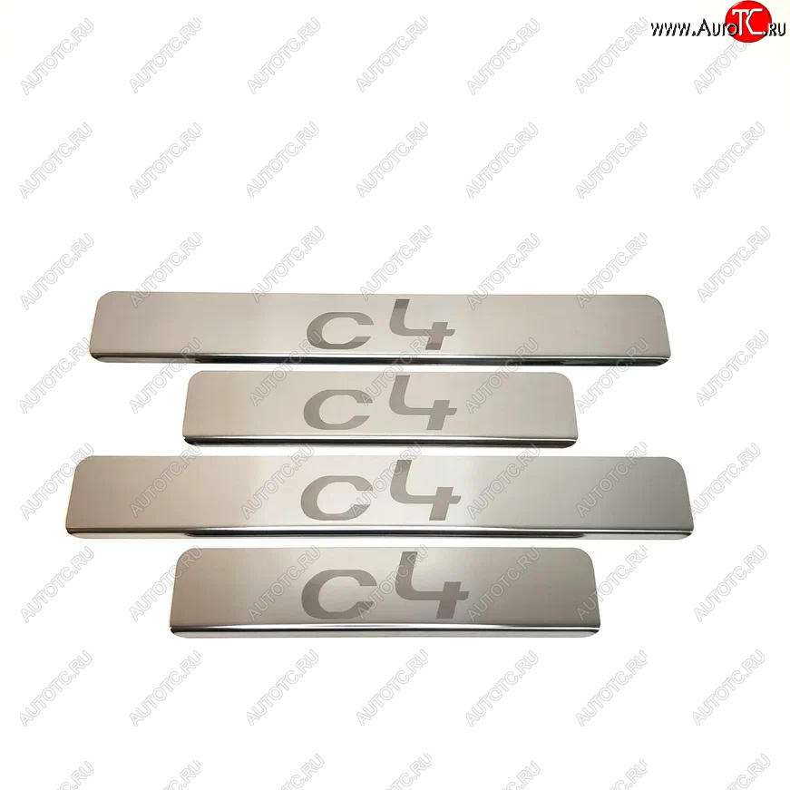 2 179 р. Накладки порожков салона INOX CITROEN C4 B7 седан рестайлинг (2015-2022) (Нержавеющая сталь)  с доставкой в г. Воронеж
