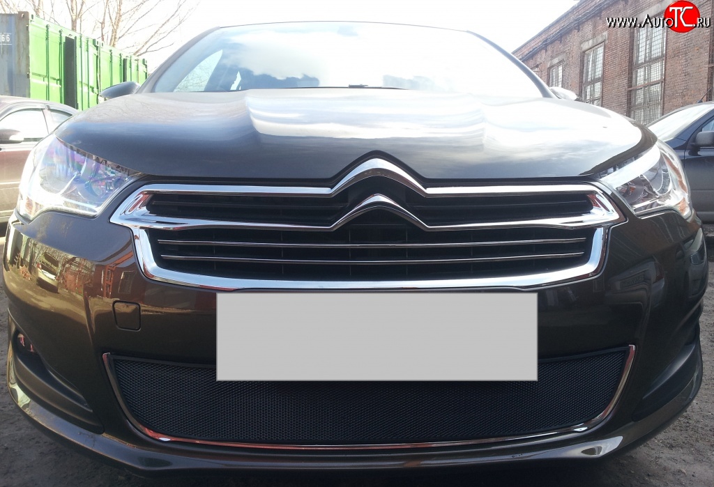 1 469 р. Сетка на бампер (седан) Russtal (черная) CITROEN C4 B7 хэтчбэк 5 дв. (2011-2018)  с доставкой в г. Воронеж