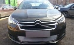 1 539 р. Сетка на бампер (седан) Russtal (хром) CITROEN C4 B7 хэтчбэк 5 дв. (2011-2018)  с доставкой в г. Воронеж. Увеличить фотографию 4
