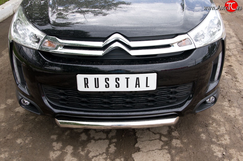 14 499 р. Одинарная защита переднего бампера диаметром 63 мм SLITKOFF CITROEN C4 aircross (2012-2017)  с доставкой в г. Воронеж