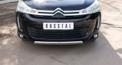 12 999 р. Защита переднего бампера (Ø75х42 мм, нержавейка) Russtal CITROEN C4 aircross (2012-2017)  с доставкой в г. Воронеж. Увеличить фотографию 2