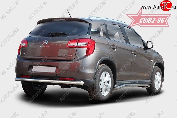 10 520 р. Защита заднего бампера Souz-96 (d60) CITROEN C4 aircross (2012-2017)  с доставкой в г. Воронеж