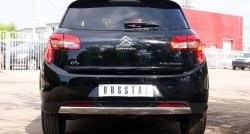 18 549 р. Защита заднего бампера (Ø75x42 мм, нержавейка) Russtal  CITROEN C4 aircross (2012-2017)  с доставкой в г. Воронеж. Увеличить фотографию 1