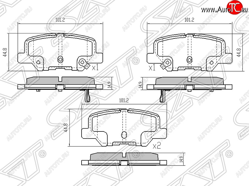 929 р. Колодки тормозные задние SAT CITROEN C4 aircross (2012-2017)  с доставкой в г. Воронеж