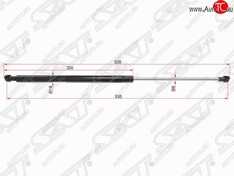 499 р. Газовый упор крышки багажника SAT (LH=RH, 565 мм) CITROEN C4 picasso UD минивэн (2006-2014)  с доставкой в г. Воронеж