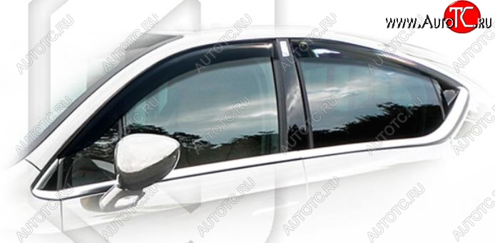 2 199 р. Дефлектора окон CA-Plastiс  CITROEN DS4  PF1 (2010-2015) дорестайлинг,хэтчбэк 5дв. (Classic полупрозрачный, С хром. молдингом)  с доставкой в г. Воронеж