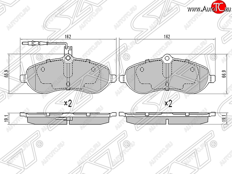 939 р. Колодки тормозные SAT (передние)  CITROEN Jumpy (2007-2017), Fiat Scudo (2007-2016), Peugeot Expert  G9 (2007-2017)  с доставкой в г. Воронеж