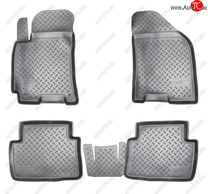 2 499 р. Комплект ковриков в салон Norplast Unidec  Daewoo Gentra ( KLAS) (2012-2025) седан (Цвет: черный)  с доставкой в г. Воронеж