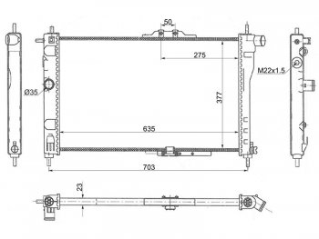 3 499 р. Радиатор двигателя SAT (трубчатый, МКПП, C18LE, G15MF, G16MF, A15MF)  Daewoo Nexia ( дорестайлинг,  рестайлинг) (1995-2015)  с доставкой в г. Воронеж. Увеличить фотографию 1