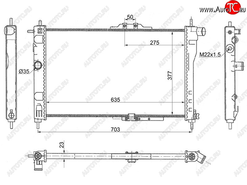 3 499 р. Радиатор двигателя SAT (трубчатый, МКПП, C18LE, G15MF, G16MF, A15MF)  Daewoo Nexia ( дорестайлинг,  рестайлинг) (1995-2015)  с доставкой в г. Воронеж