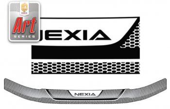 2 079 р. Дефлектор капота CA-Plastiс  Daewoo Nexia  дорестайлинг (1995-2008) (Серия Art белая)  с доставкой в г. Воронеж. Увеличить фотографию 2