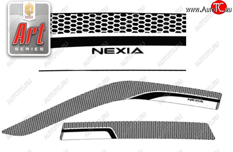 2 199 р. Дефлектор капота CA-Plastiс  Daewoo Nexia  дорестайлинг (1995-2008) (Серия Art графит, Без хром.молдинга)  с доставкой в г. Воронеж
