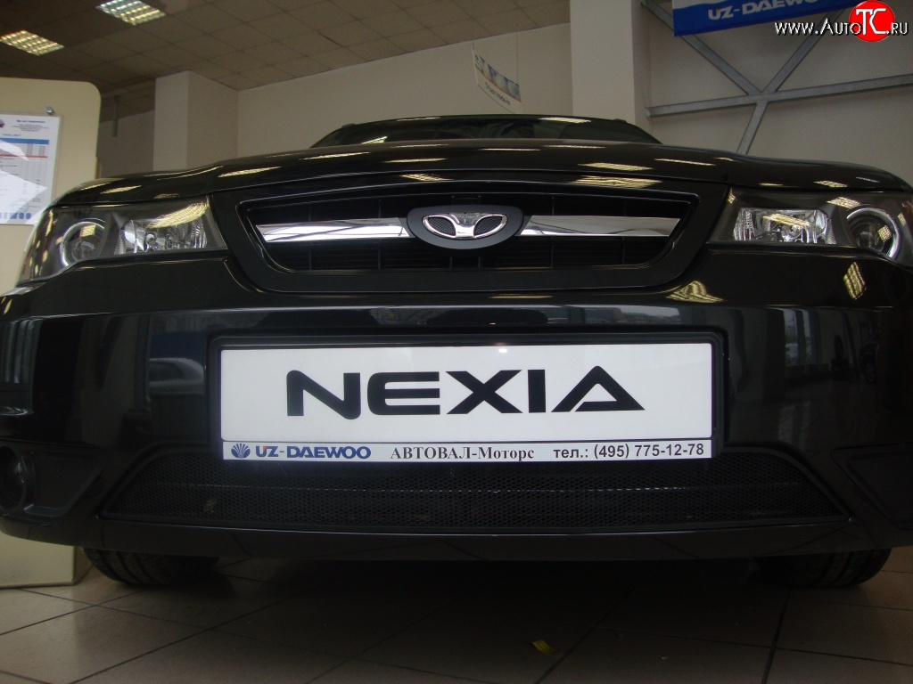 1 339 р. Сетка на бампер Russtal (черная) Daewoo Nexia рестайлинг (2008-2015)  с доставкой в г. Воронеж