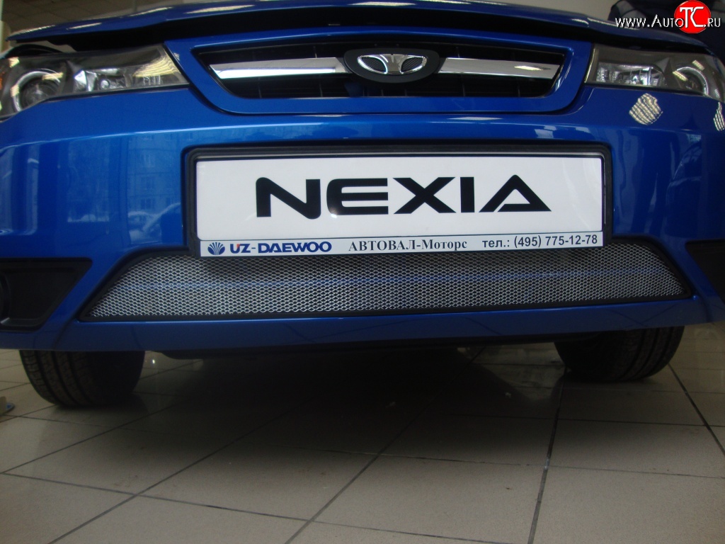1 389 р. Сетка на бампер Russtal (хром) Daewoo Nexia рестайлинг (2008-2015)  с доставкой в г. Воронеж
