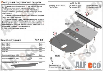 2 999 р. Защита картера двигателя (V-1,5) Alfeco Daihatsu Be-Go J200 рестайлинг (2008-2016) (Сталь 2 мм)  с доставкой в г. Воронеж. Увеличить фотографию 1