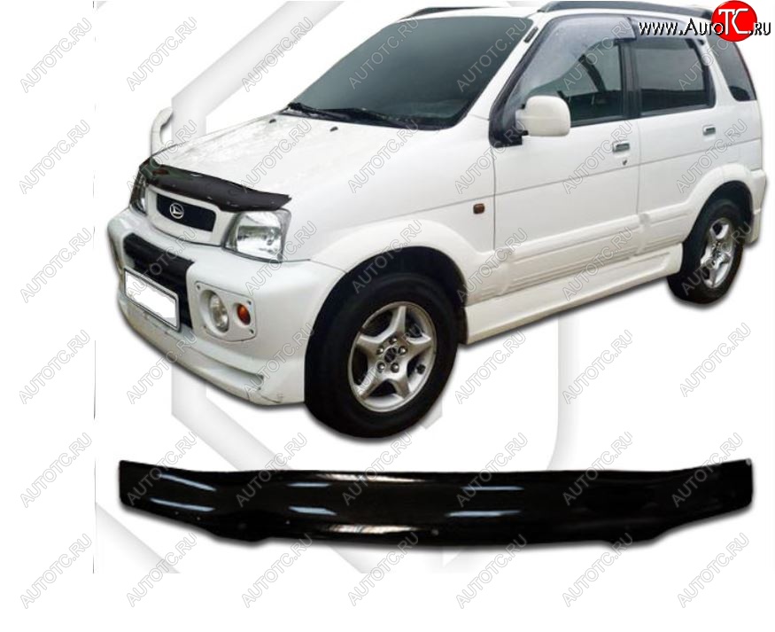1 999 р. Дефлектор капота (кузов: J100,102,122) CA-Plastic  Daihatsu Terios  J100 (1997-2000) дорестайлинг (Classic черный, Без надписи)  с доставкой в г. Воронеж