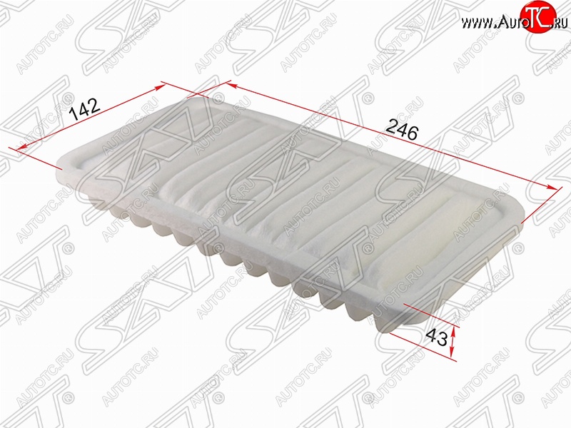 232 р. Фильтр воздушный двигателя SAT (1.3l, 246х142х43 mm)  Daihatsu Terios ( J100,  J102,J122) (1997-2005), Toyota Cami  J100 (1999-2006)  с доставкой в г. Воронеж