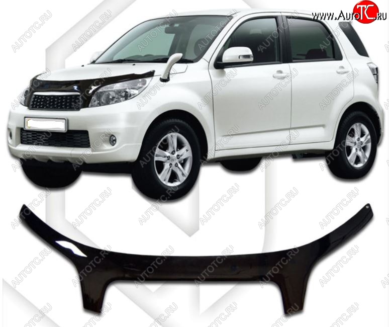 2 599 р. Дефлектор капота CA-Plastiс exclusive  Daihatsu Terios  J200 (2006-2009) дорестайлинг (Classic черный, Без надписи)  с доставкой в г. Воронеж