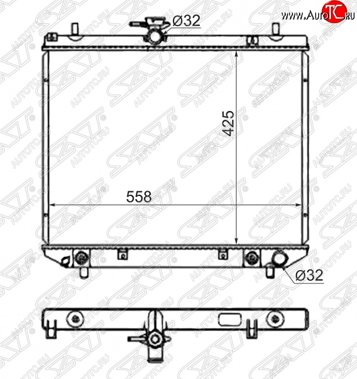 7 849 р. Радиатор двигателя SAT (пластинчатый, МКПП/АКПП)  Daihatsu Terios ( J100,  J102,J122,  J200) (1997-2009), Toyota Cami  J100 (1999-2006)  с доставкой в г. Воронеж