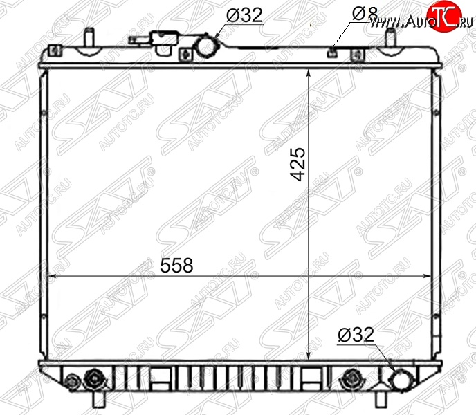 6 499 р. Радиатор двигателя SAT (пластинчатый, МКПП/АКПП)  Daihatsu Terios ( J100,  J102,J122) (1997-2005), Toyota Cami  J100 (1999-2006)  с доставкой в г. Воронеж