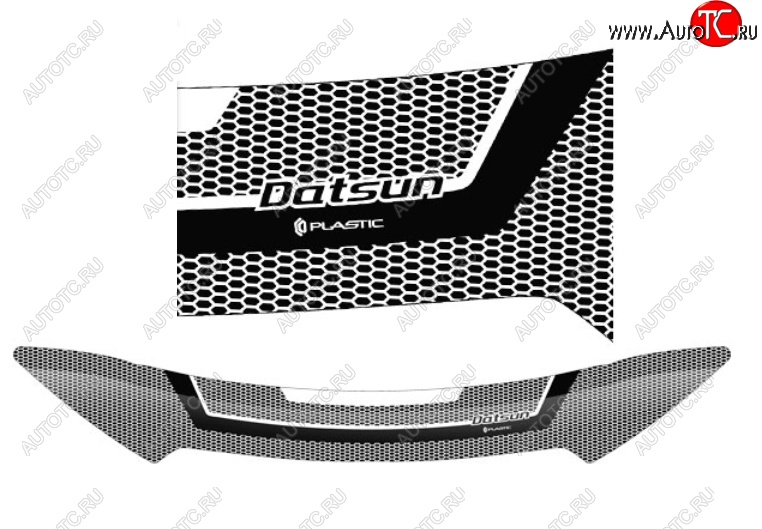 2 299 р. Дефлектор капота CA-Plastiс  Datsun mi-DO - on-DO (Серия Art графит)  с доставкой в г. Воронеж