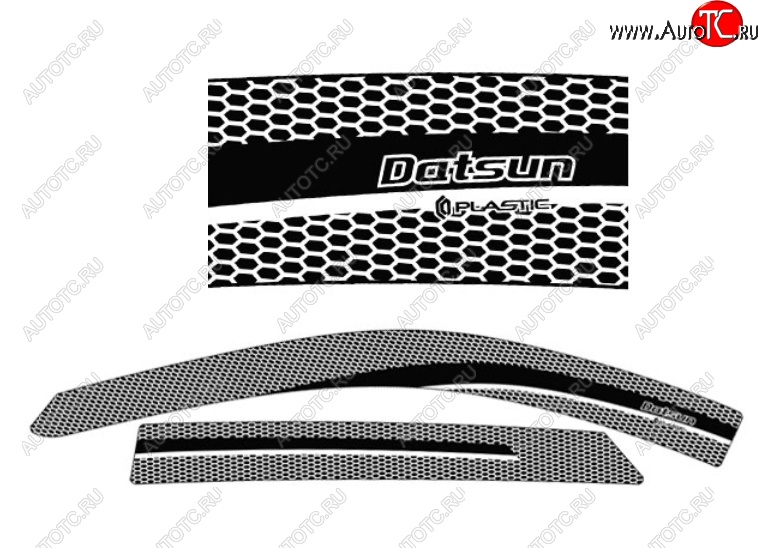 2 159 р. Дефлектора окон CA-Plastic  Datsun mi-DO (2014-2021) хэтчбэк (Серия Art графит, Без хром.молдинга)  с доставкой в г. Воронеж
