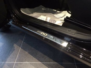 2 179 р. Накладки порожков салона INOX  Datsun mi-DO (2014-2021) хэтчбэк (нержавеющая сталь)  с доставкой в г. Воронеж. Увеличить фотографию 3