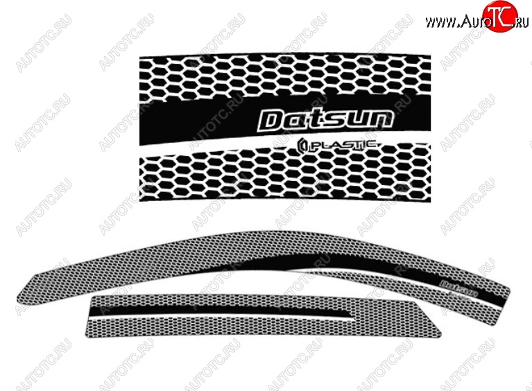 2 159 р. Дефлектора окон CA-Plastic  Datsun on-DO (2014-2021) седан дорестайлинг, седан рестайлинг (Серия Art графит, Без хром.молдинга)  с доставкой в г. Воронеж