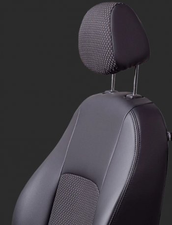 7 949 р. Чехлы для сидений Lord Autofashion Турин (экокожа/жаккард, сплошная спинка, 3 Г-образных подголовника)  Datsun on-DO (2014-2019) седан дорестайлинг (Черный, вставка жаккард Чёрный Вега)  с доставкой в г. Воронеж. Увеличить фотографию 2